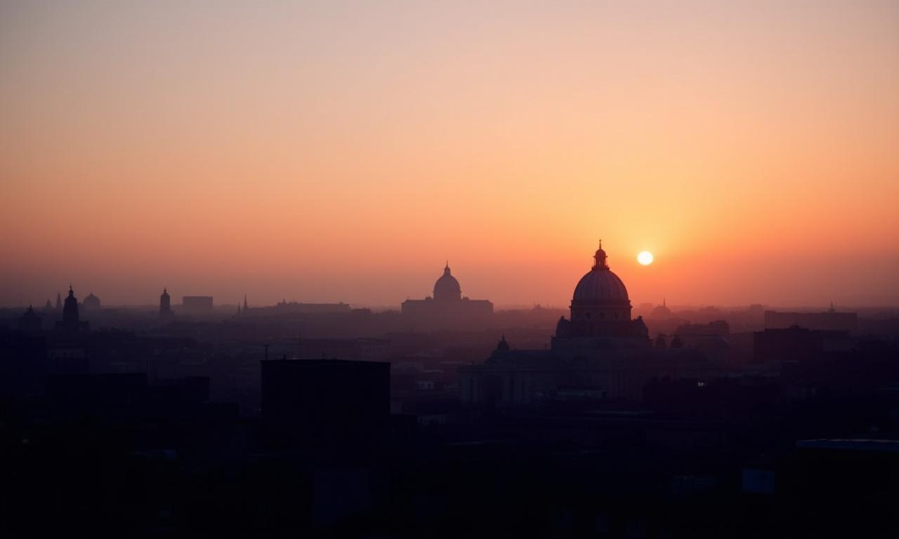 Alba dorata sui tetti di Roma