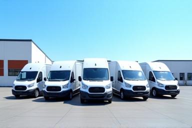 Icon representing a lineup of commercial vans.