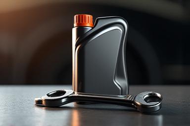 Icon representing an oil can and wrench for maintenance.